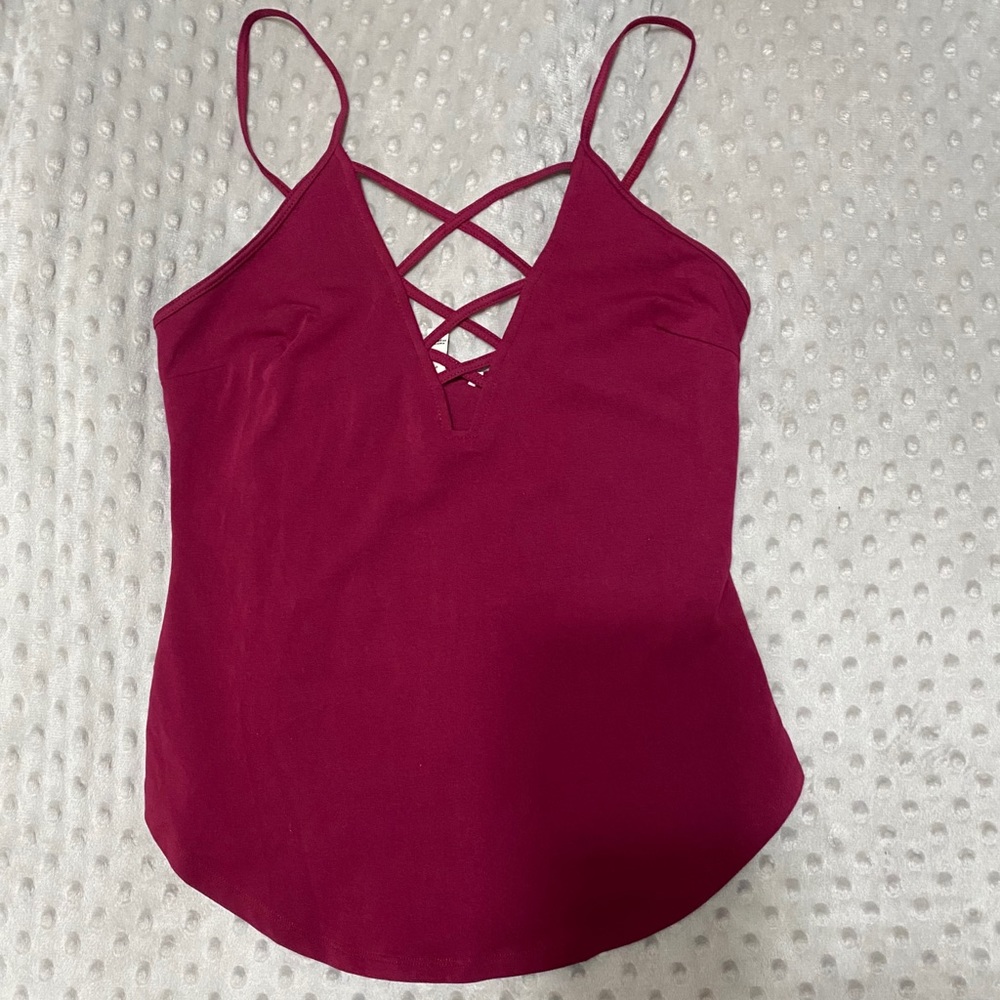 Express One Eleven Raspberry red cami/tank